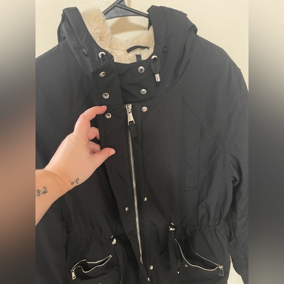 ✨Royal Matrix Black Fur Lined Coat Size 12 - Picture 7 of 16